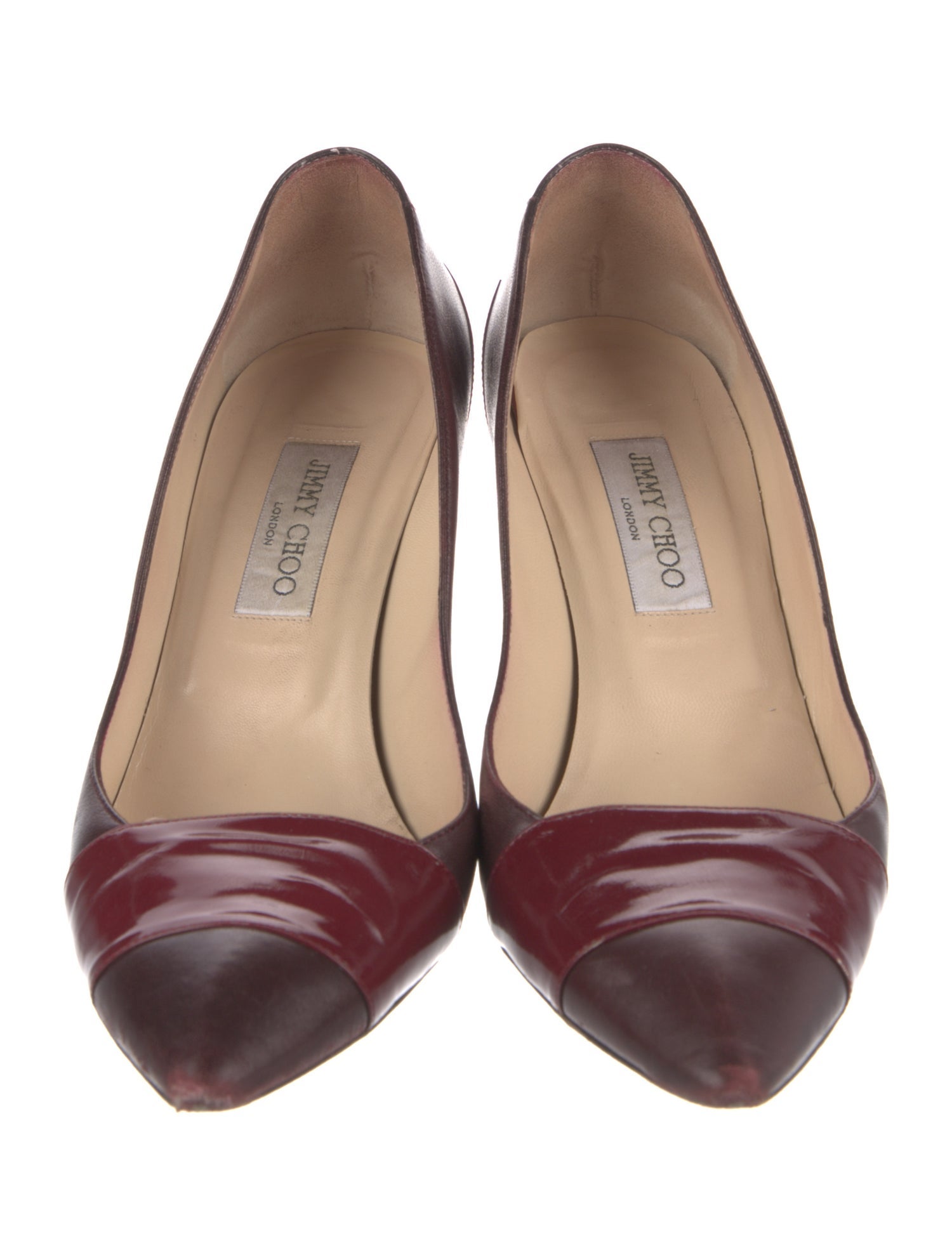 Jimmy Choo Leather Colorblock Pattern Pumps